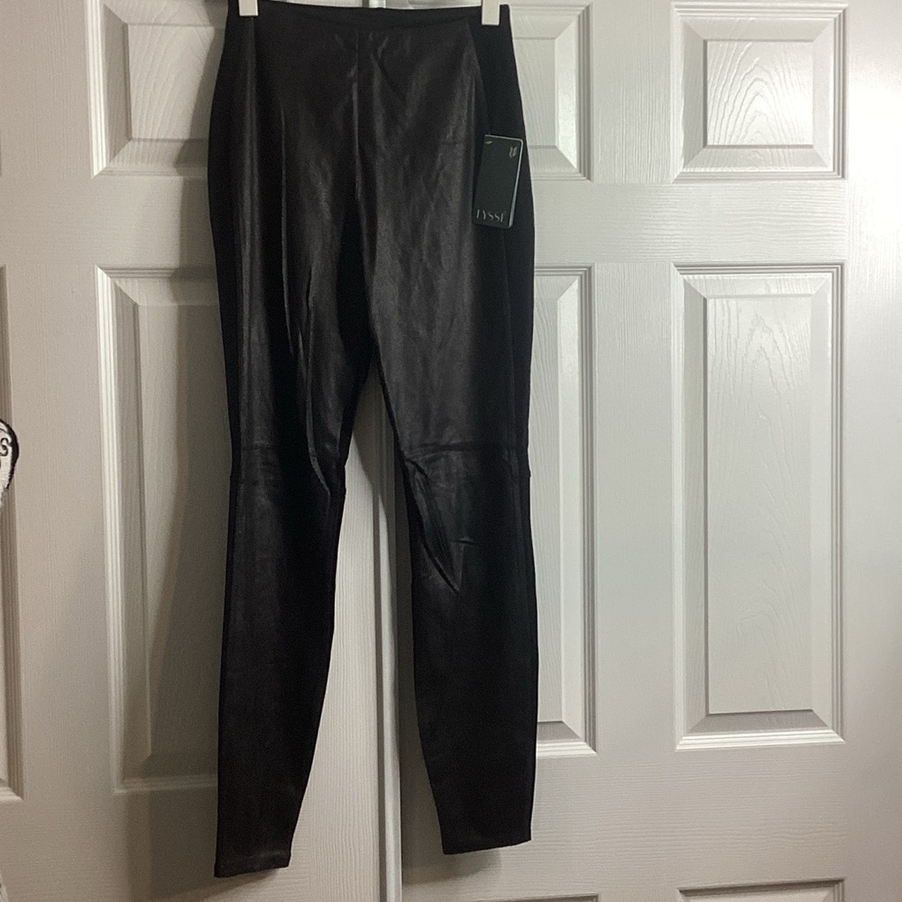 Lysse Black Faux Leather Pants New S 4-6 - Picture 1 of 9